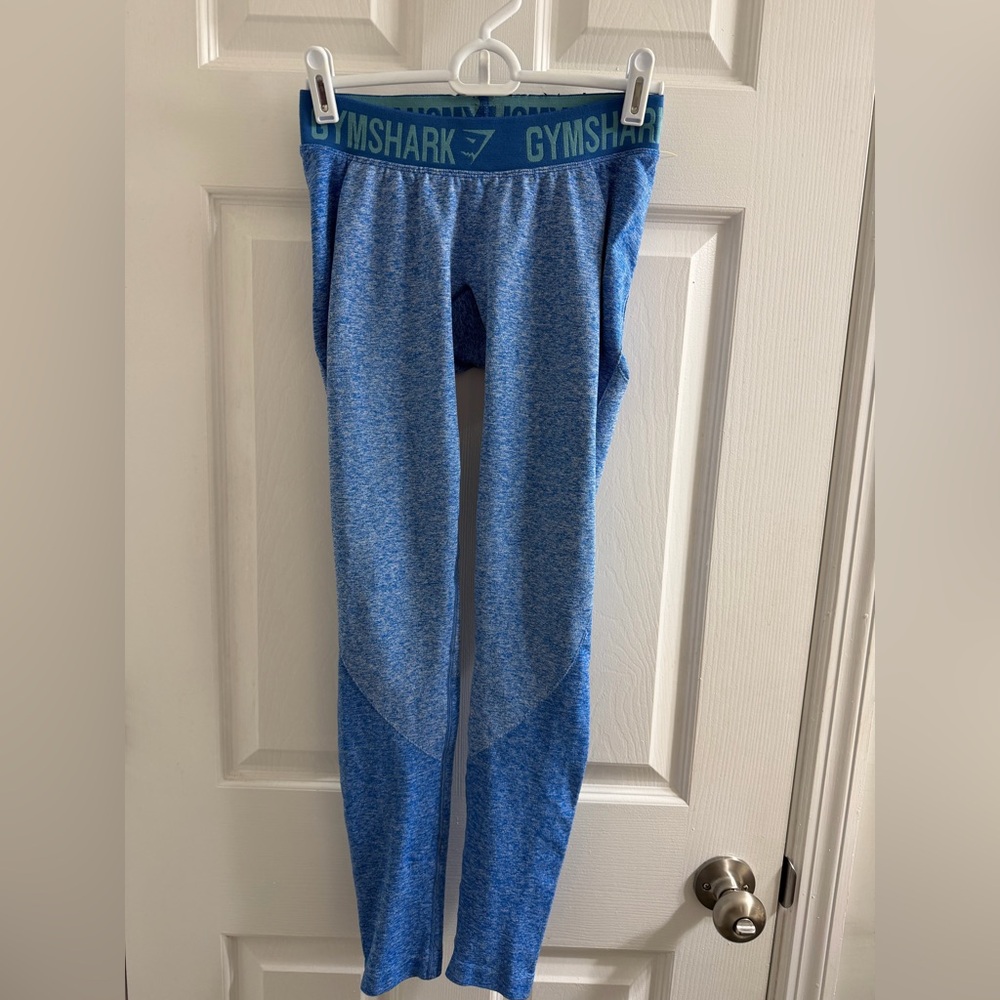 Gymshark Teal Blue Leggings Small S Logo Waistband